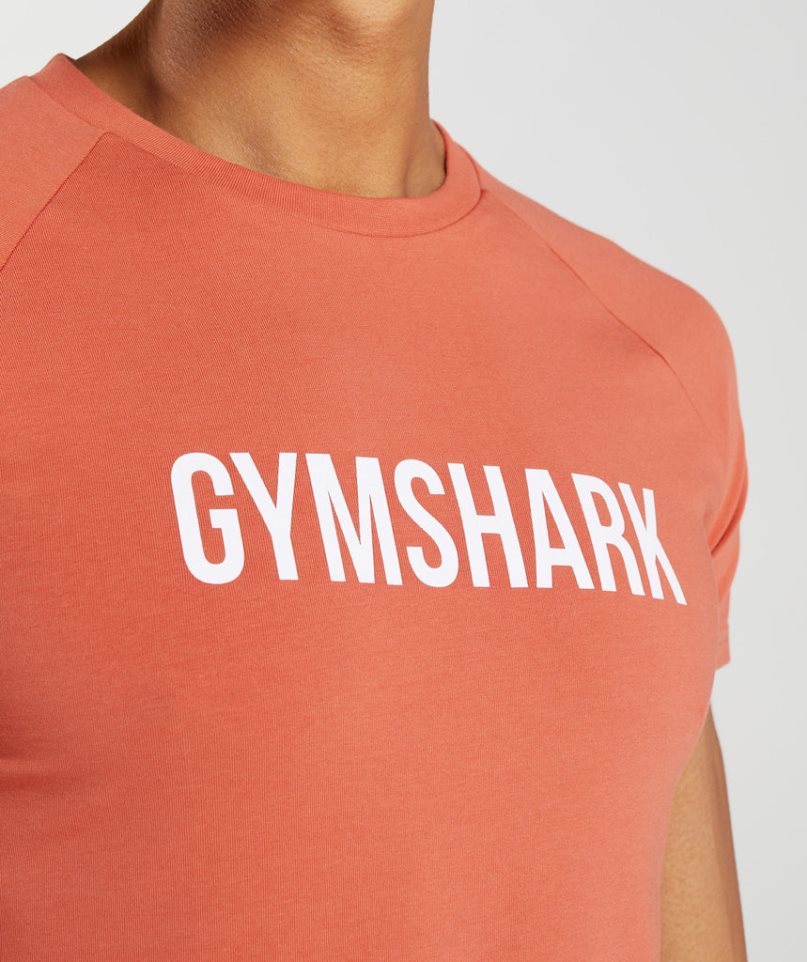 Men's Gymshark Apollo T-Shirts Orange | CA 75308D